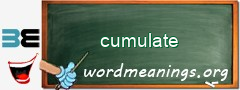 WordMeaning blackboard for cumulate